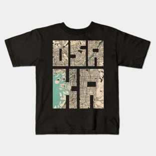 Osaka, Japan City Map Typography - Vintage Kids T-Shirt